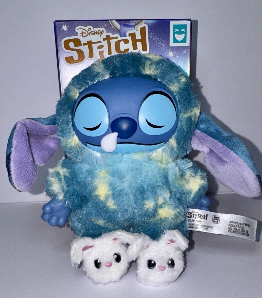HAPPY HAUL Disney Stitch Sleepy Stars Vinyl Plush Confirmed Bunny Slippers